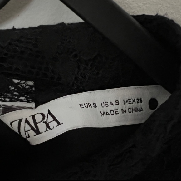 Women Zara Stella Black Lace Long Sleeves Romper Dress Ruffle - Picture 7 of 9